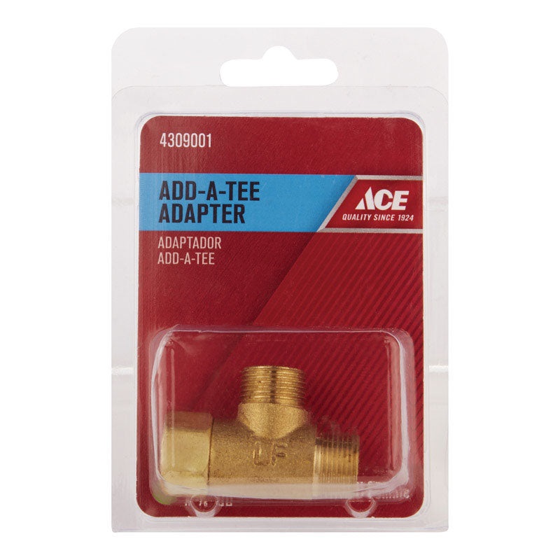 Ace 3/8 in. Dia. x 3/8 in. Dia. Female Compression Swivel To Male Compression Brass Add A Tee Ada