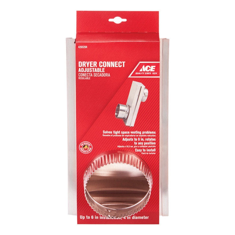Ace 4 in. Dia. x 6 in. L Adjustable Dryer Connector Aluminum