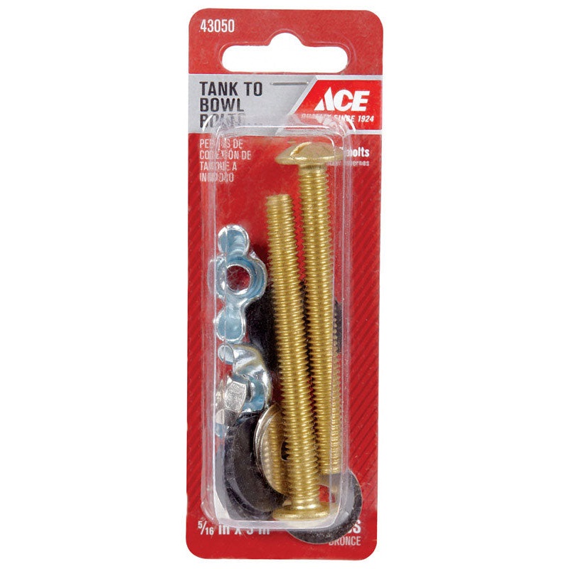 Ace Tank to Bowl Bolts 5/16 in. H x 3 in. L Brass
