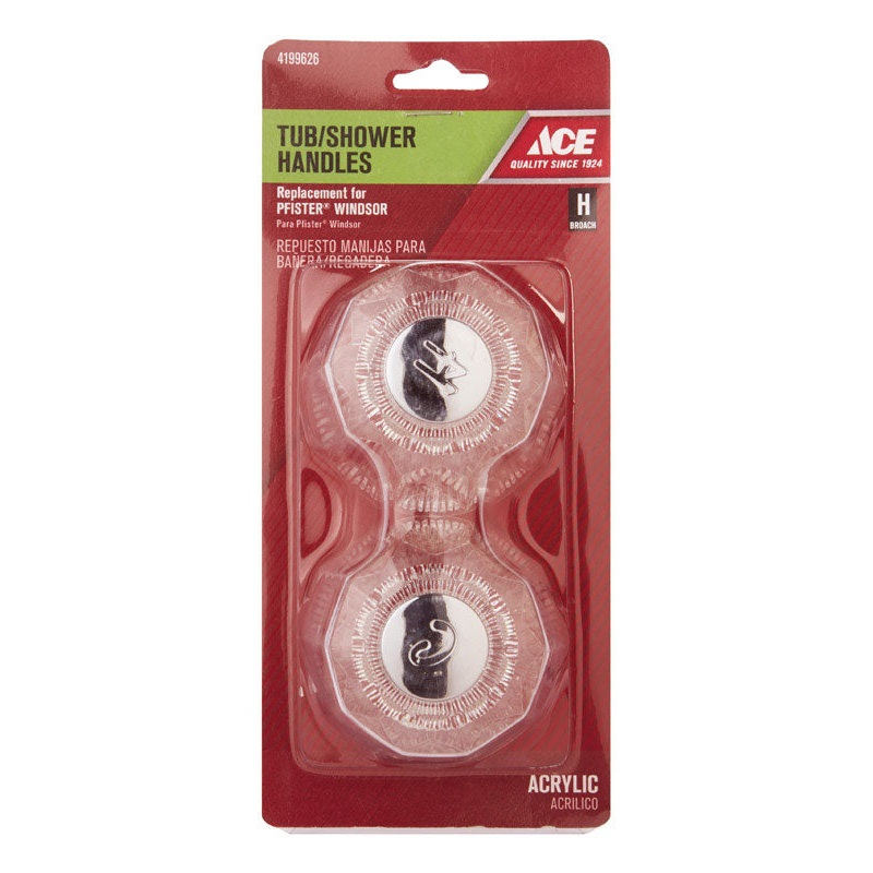 Ace Windsor Acrylic Clear Hot and Cold Tub and Shower Handle