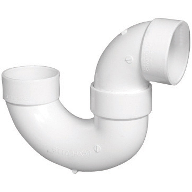 Charlotte Pipe 2 in. Dia. x 2 in. Dia. Schedule 40 Hub To Hub PVC P-Trap