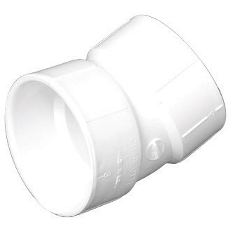 Charlotte Pipe Schedule 30 Hub To Hub 1-1/2 in. Dia. x 1-1/2 in. Dia. 22-1/2 deg. PVC Elbow