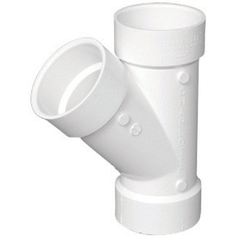 Charlotte Pipe Schedule 40 3 in. Dia. x 3 in. Dia. x 3 in. Dia. Hub To Hub To Hub 45 deg. PVC Wy