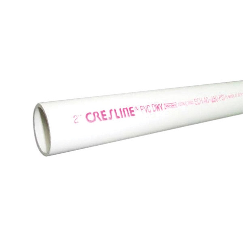 Cresline PVC DWV Pipe 6 in. Dia. x 10 ft. L Plain End Schedule 40 220 psi