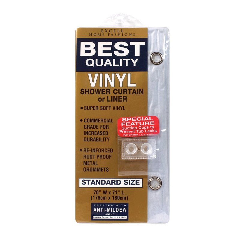 Excell 70 in. H x 71 in. L Clear Shower Curtain Liner