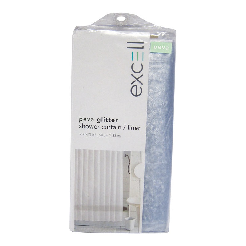 Excell 70 in. H x 72 in. L Clear Shower Curtain