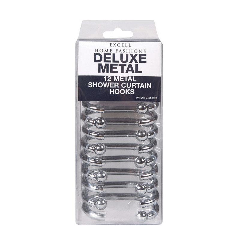 Excell Deluxe Shower Curtain Rings 1-5/8 in. L Metal 12 pk