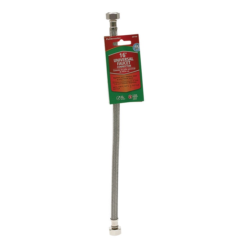Fluidmaster 1/2 in. FIP x 1/2 in. Dia. Compression Stainless Steel Faucet Supply Line 16 in.