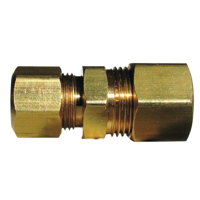 JMF 3/8 in. Dia. x 1/4 in. Dia. Compression To Compression Yellow Brass Reducing Union