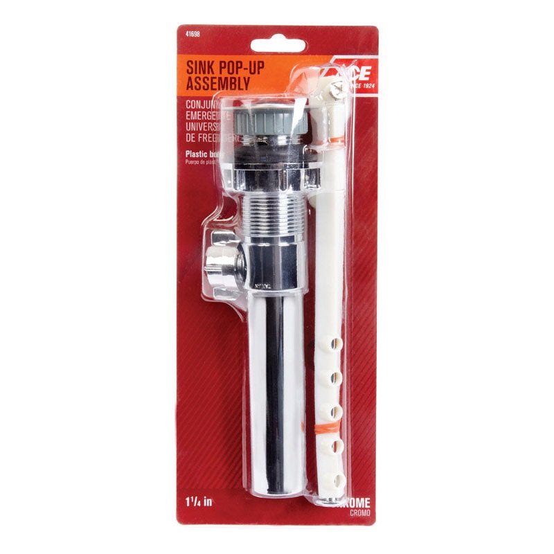 Ace 1-1/4 in. Dia. Pop Up Assembly Plastic Chrome on ABS