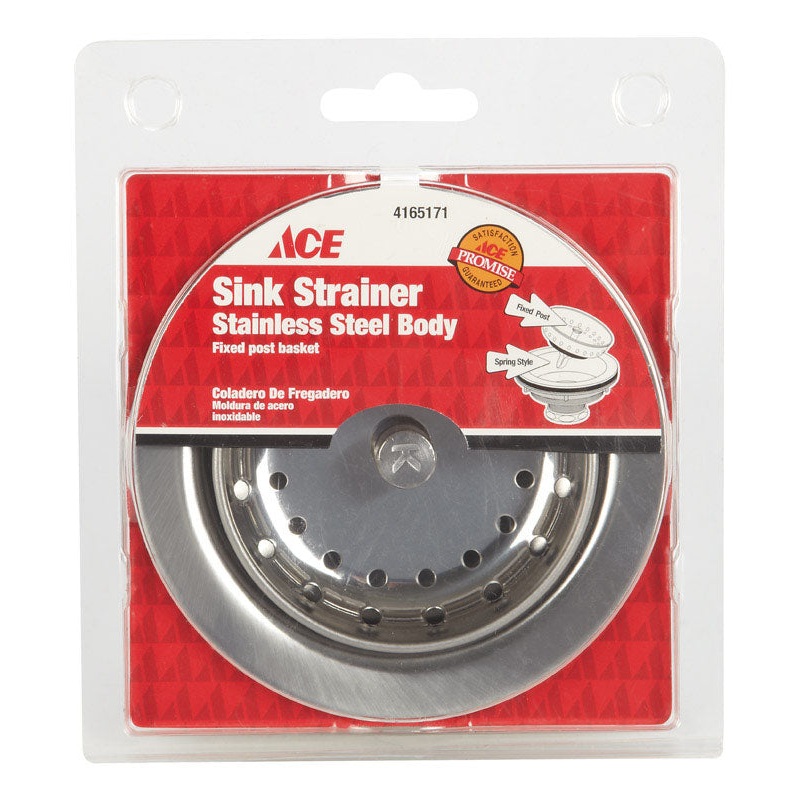 Ace 3-1/2 in. Dia. Basket Strainer Assembly Chrome