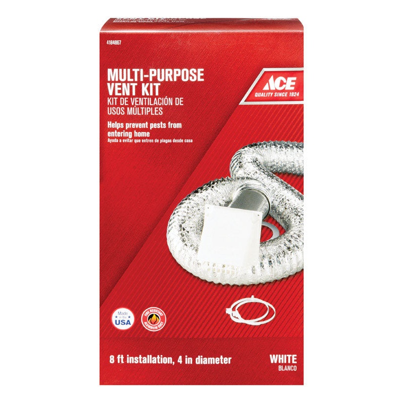 Ace 4 in. Dia. x 8 ft. L Dryer Vent Kit White