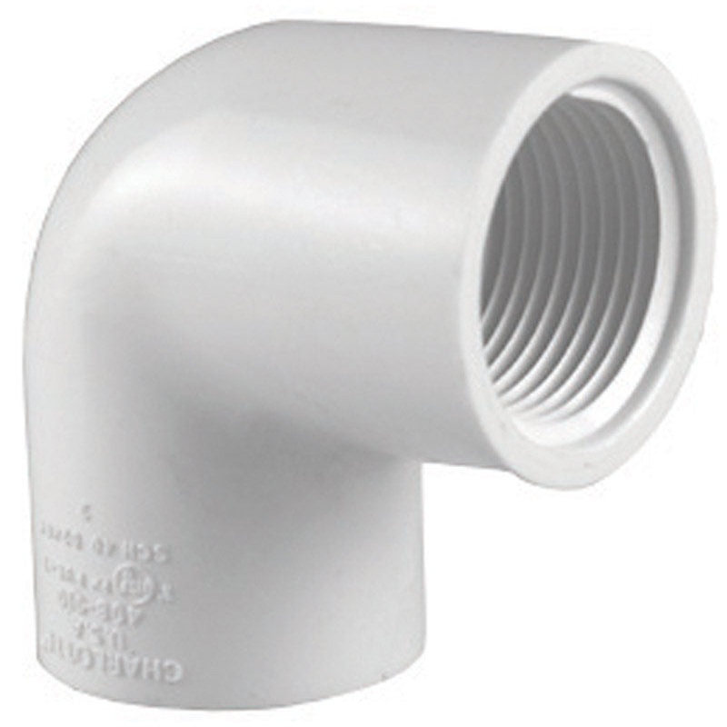 Charlotte Pipe 1-1/2 in. Dia. x 1-1/2 in. Dia. Schedule 40 FPT To FPT 90 deg. PVC Elbow