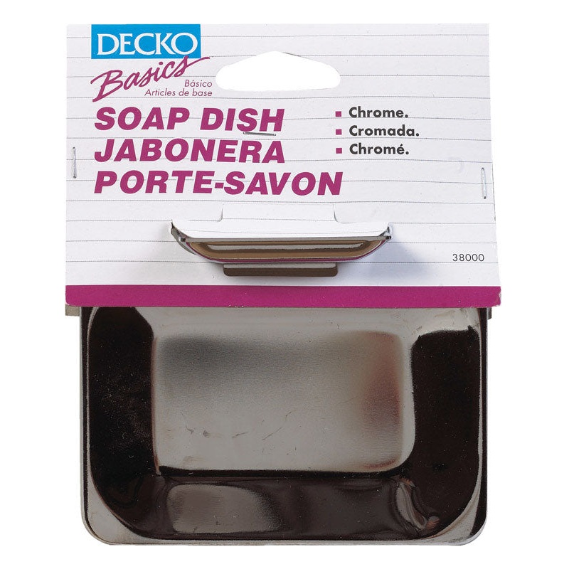 Decko Soap Dish 1.8 in. H x 6 in. L x 4.8 in. W Chrome Chrome Steel