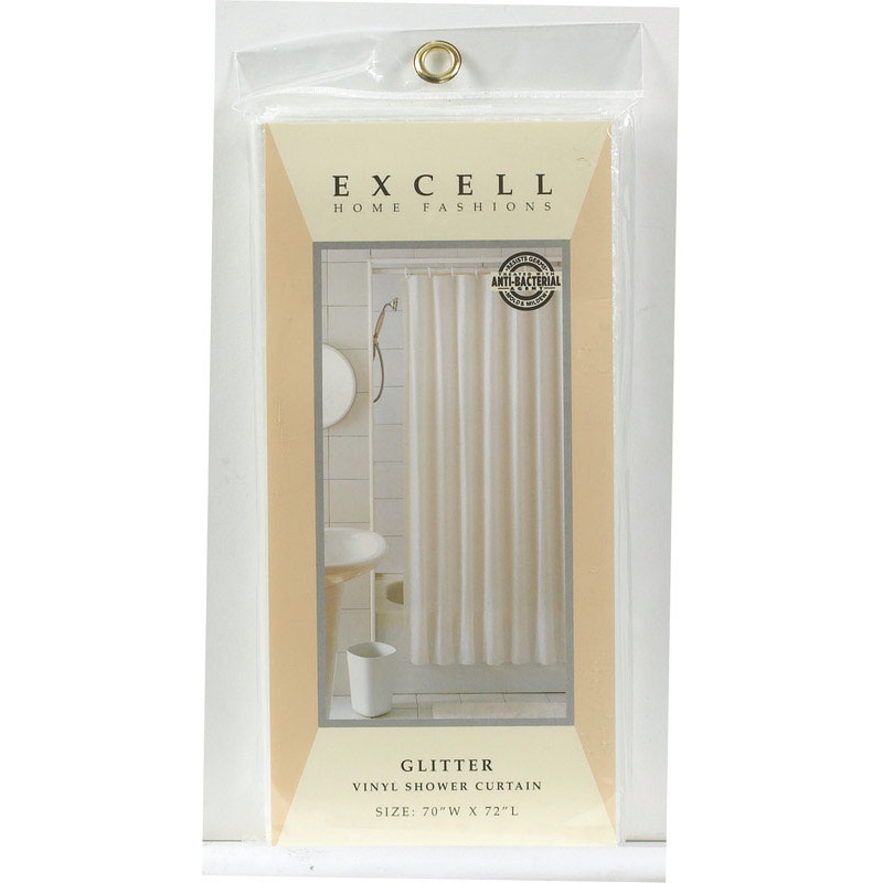Excell 70 in. H x 72 in. L White Shower Curtain