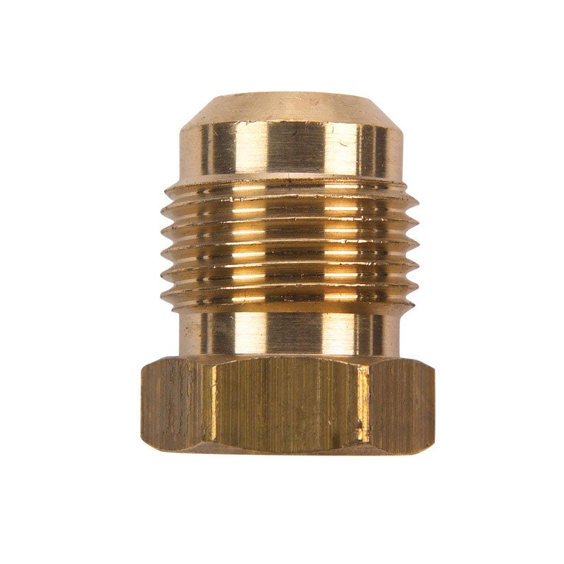 JMF 3/8 in. Dia. Flare Yellow Brass Hex Plug