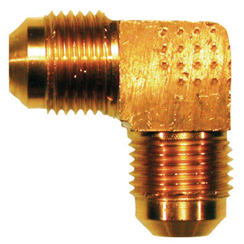 JMF 3/8 in. Dia. x 3/8 in. Dia. Flare To Flare 90 deg. Yellow Brass Elbow