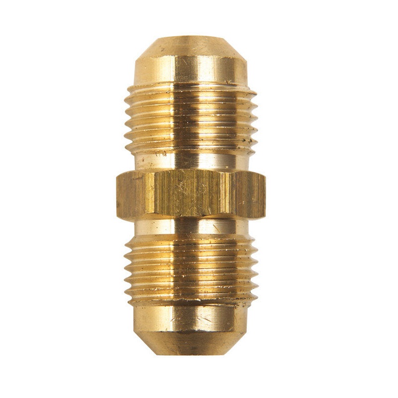 JMF 3/8 in. Dia. x 3/8 in. Dia. Flare To Flare Yellow Brass Union