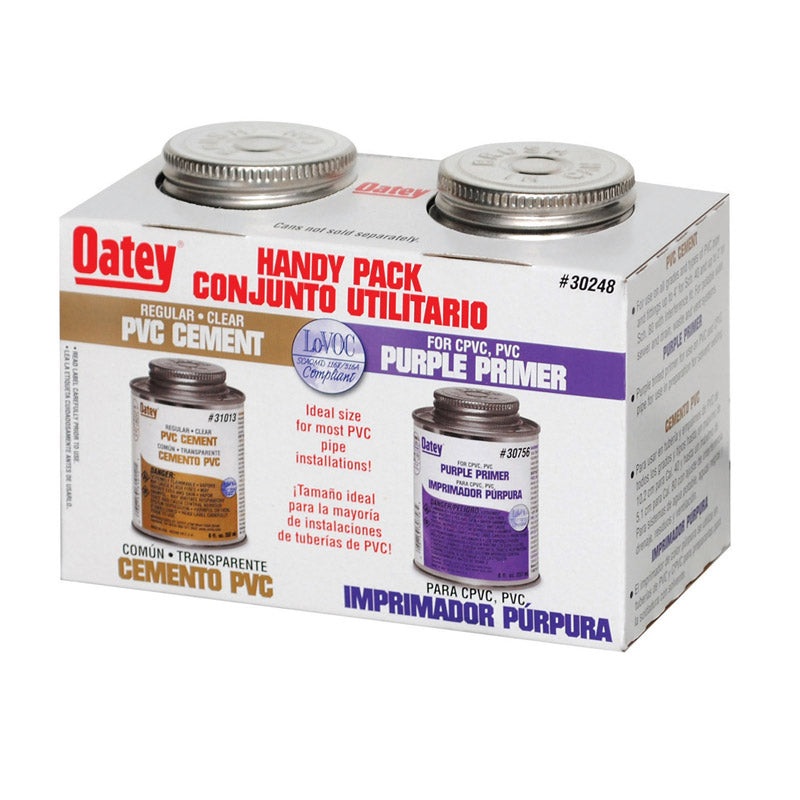 Oatey Handy Pack Clear/Purple PVC/CPVC Primer and Cement 4 oz.