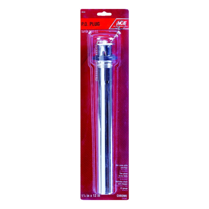 Ace 1-1/4 in. Dia. Pop Up Plug Chrome