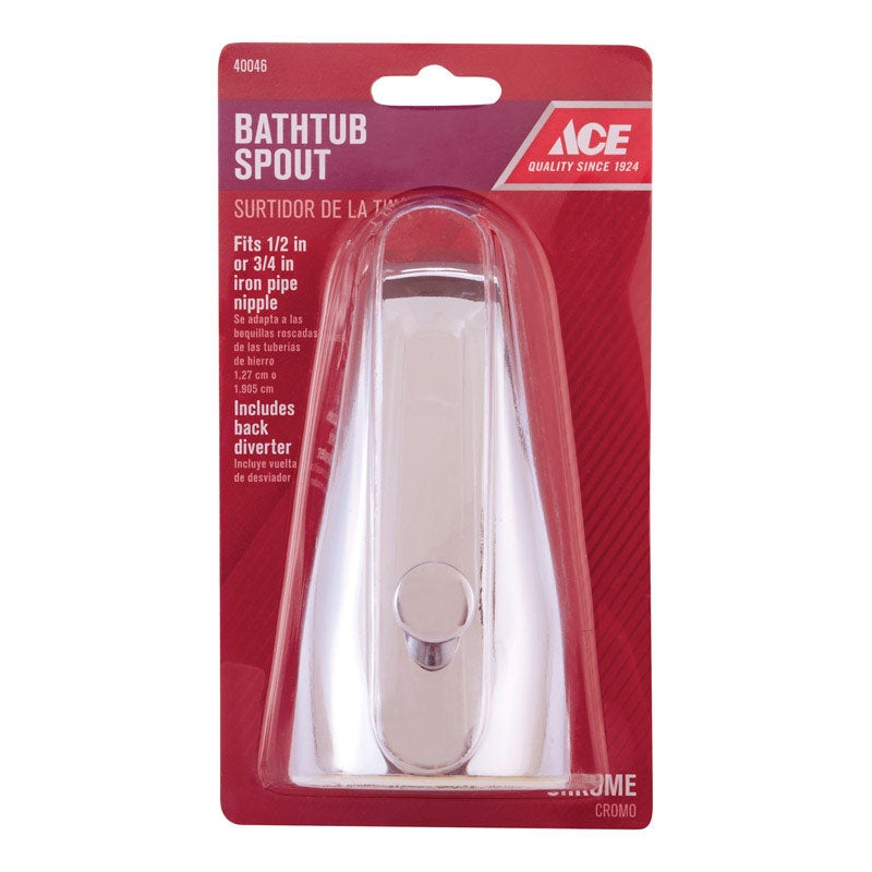 Ace Bathtub Diverter Spout Chrome Plated Finish