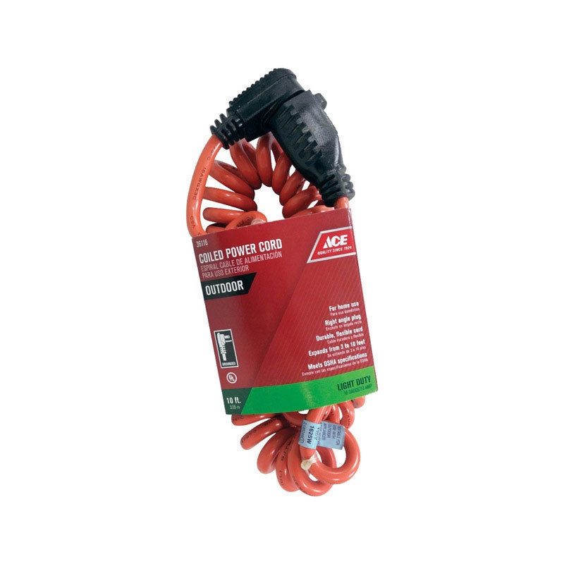 Ace Indoor and Outdoor Extension Cord 16/3 SJTW 3 to 10 ft. L Orange