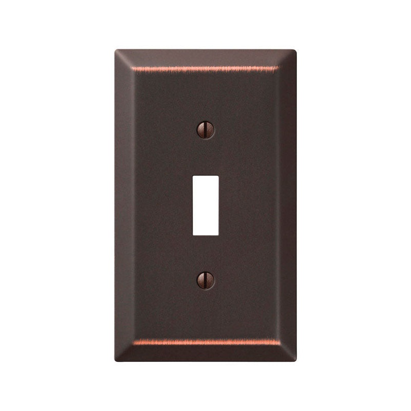 Amerelle 1 gang Aged Bronze Stamped Steel Toggle Wall Plate 1 pk