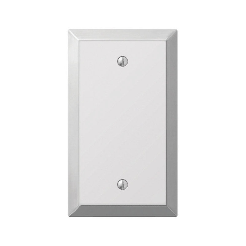 Amerelle 1 gang Polished Chrome Stamped Steel Blank Wall Plate 1 pk