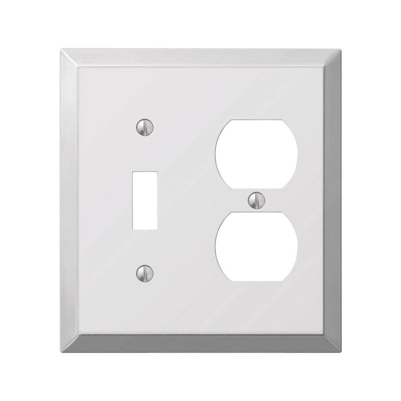 Amerelle 2 gang Polished Chrome Stamped Steel Toggle/Duplex Wall Plate 1 pk