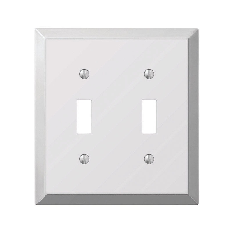 Amerelle 2 gang Polished Chrome Stamped Steel Toggle Wall Plate 1 pk