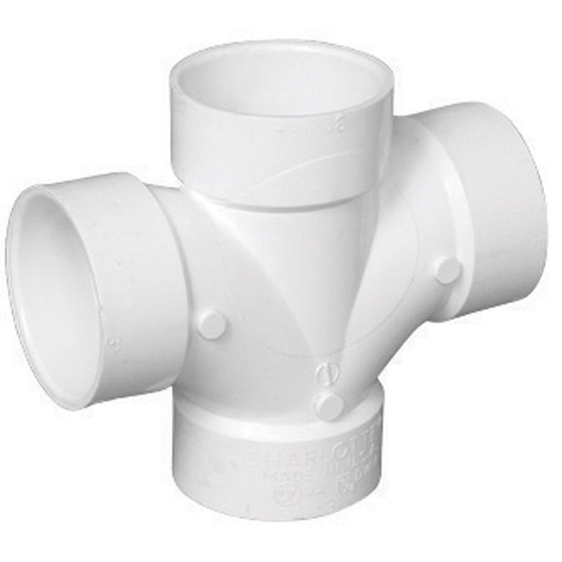 Charlotte Pipe Schedule 40 Hub To Hub To Hub 2 in. Dia. x 2 in. Dia. x 2 in. Dia. PVC Sanitary T