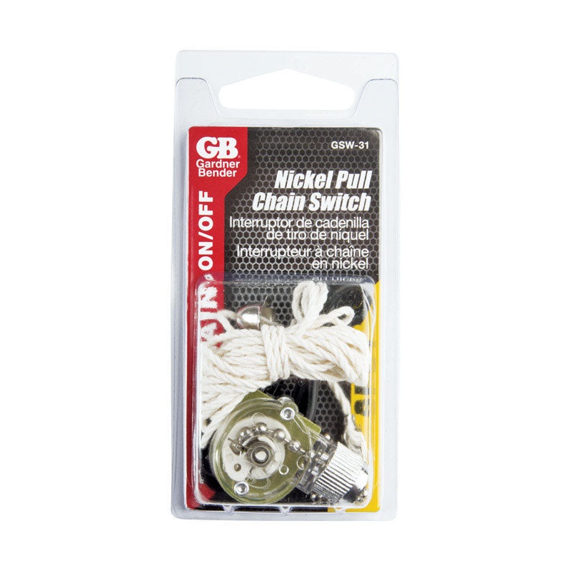 Gardner Bender Nickel 6 amps Pull-Chain Switch SPST