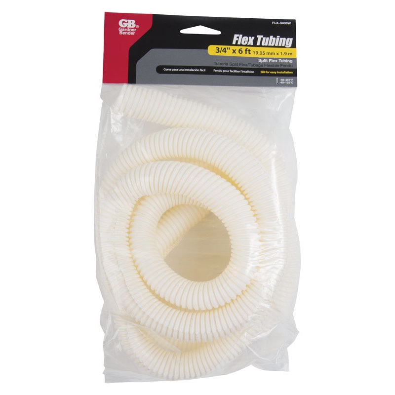 Garner Bender 3/4 in. Dia. x 6 ft. L White Polypropelene Flex Tubing