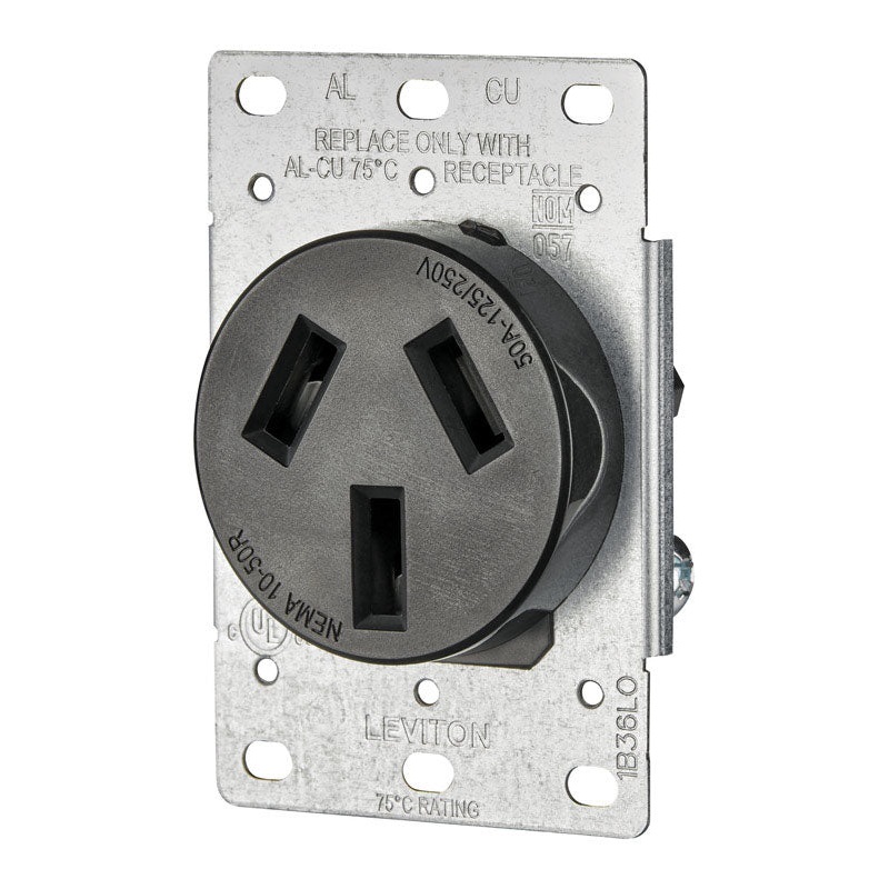 Leviton Electrical Receptacle 50 amps 10-50R 125/250 volts Black