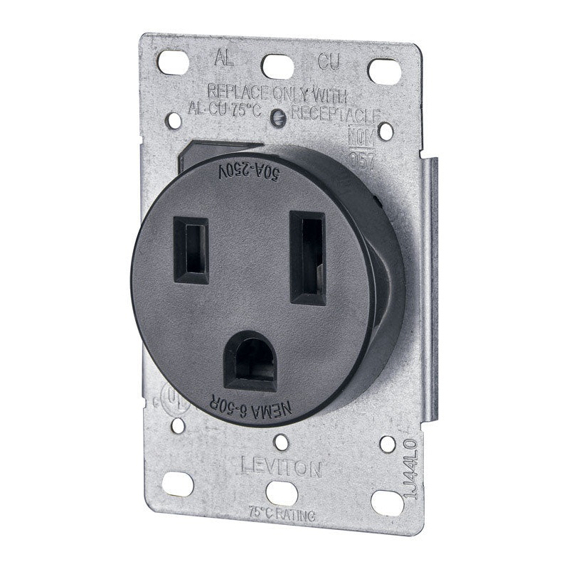 Leviton Electrical Receptacle 50 amps 6-50R 250 volts Black