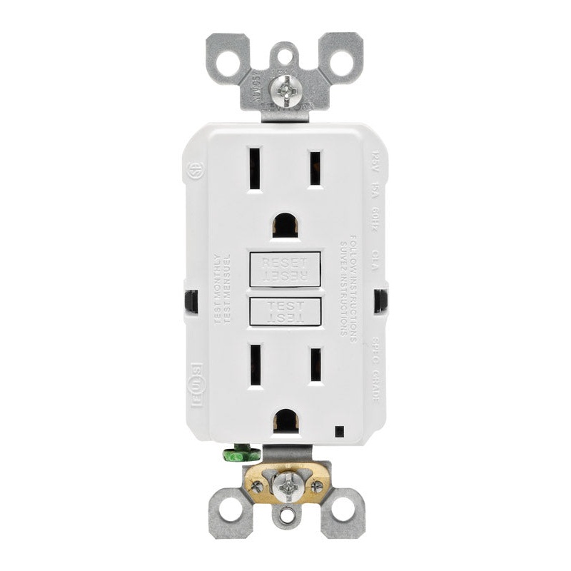 Leviton GFCI Receptacle 15 amps 5-15R 125 volts White