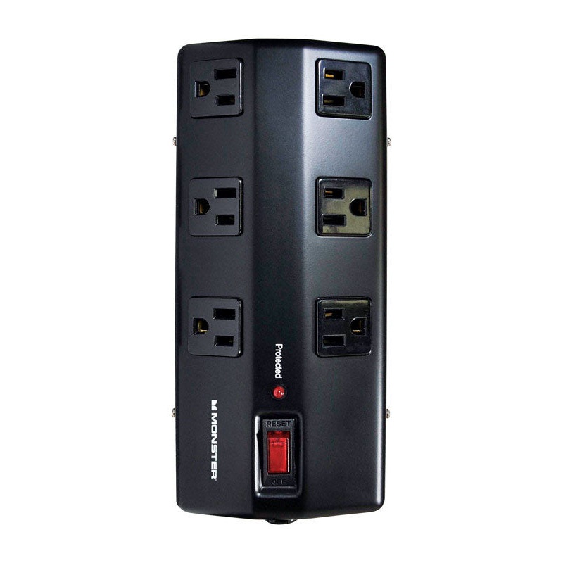 Monster Just Power It Up 15 ft. L 6 outlets Surge Protector Black