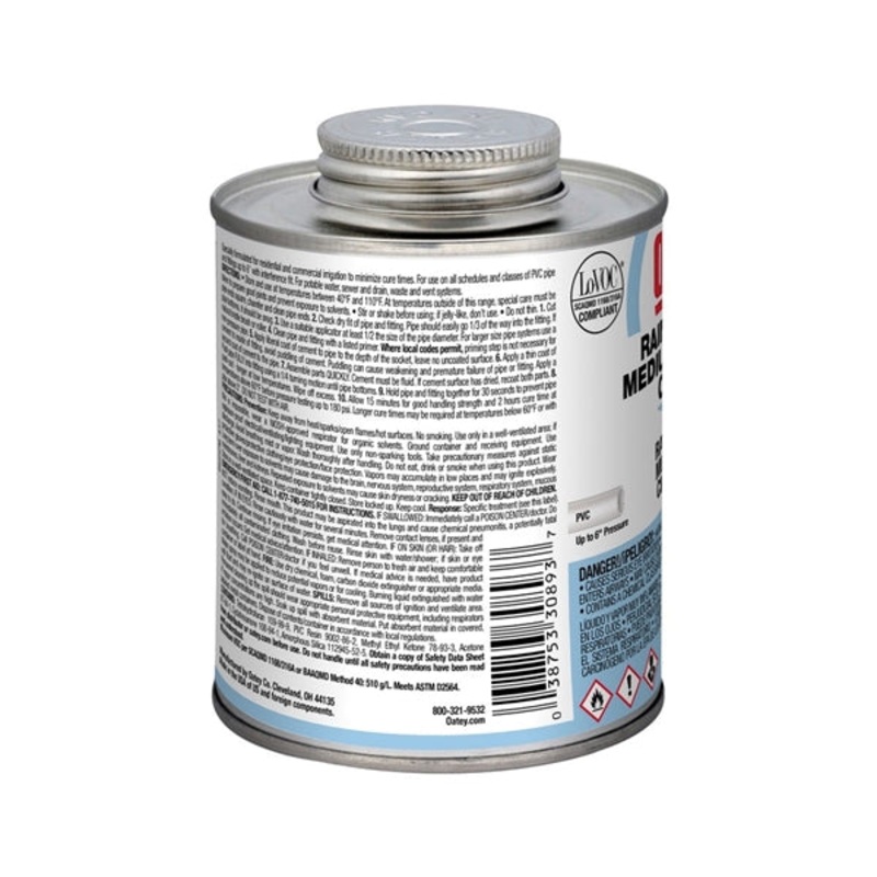 Oatey Rain-R-Shine Blue PVC Cement 16 oz.