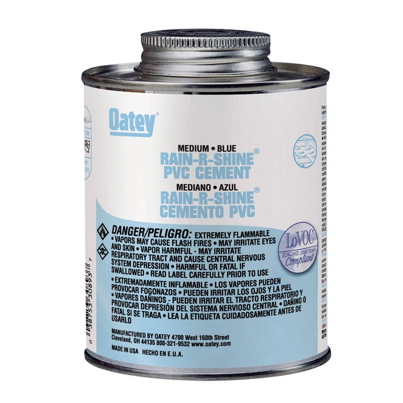 Oatey Rain-R-Shine Blue PVC Cement 4 oz.