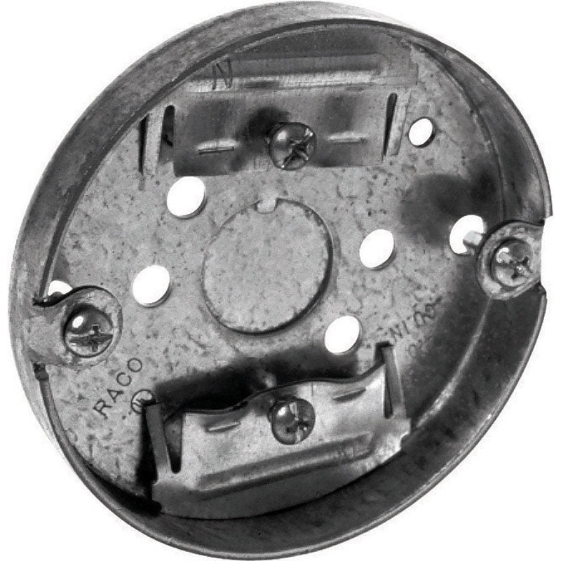 Raco 3-1/2 in. H Round 1 Gang Junction Box 1/2 in. Gray Steel