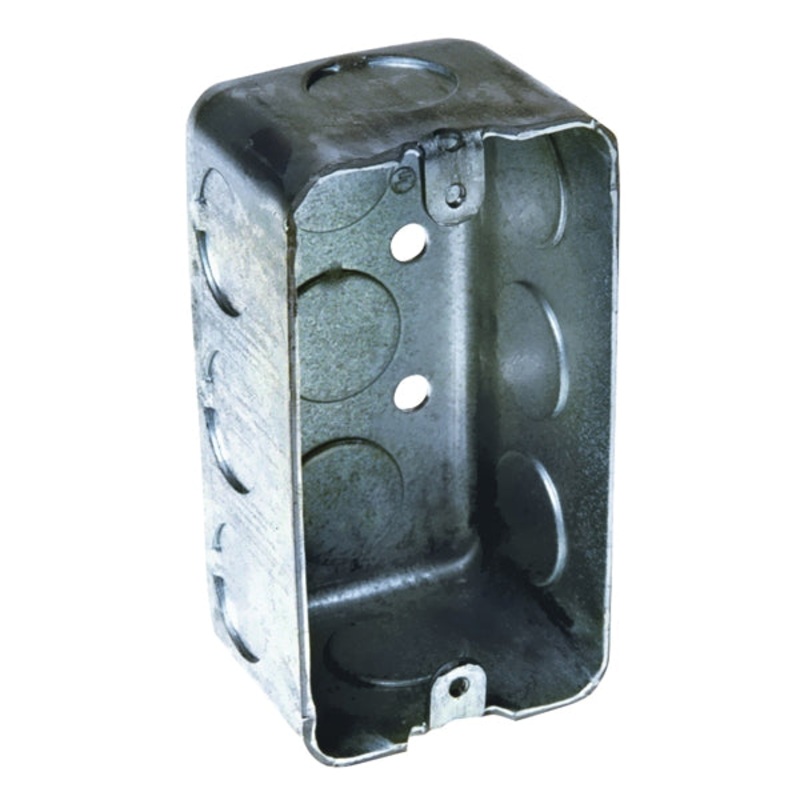 Raco 4 in. H Rectangle 1 Gang Junction Box 3/4 in. Gray Steel