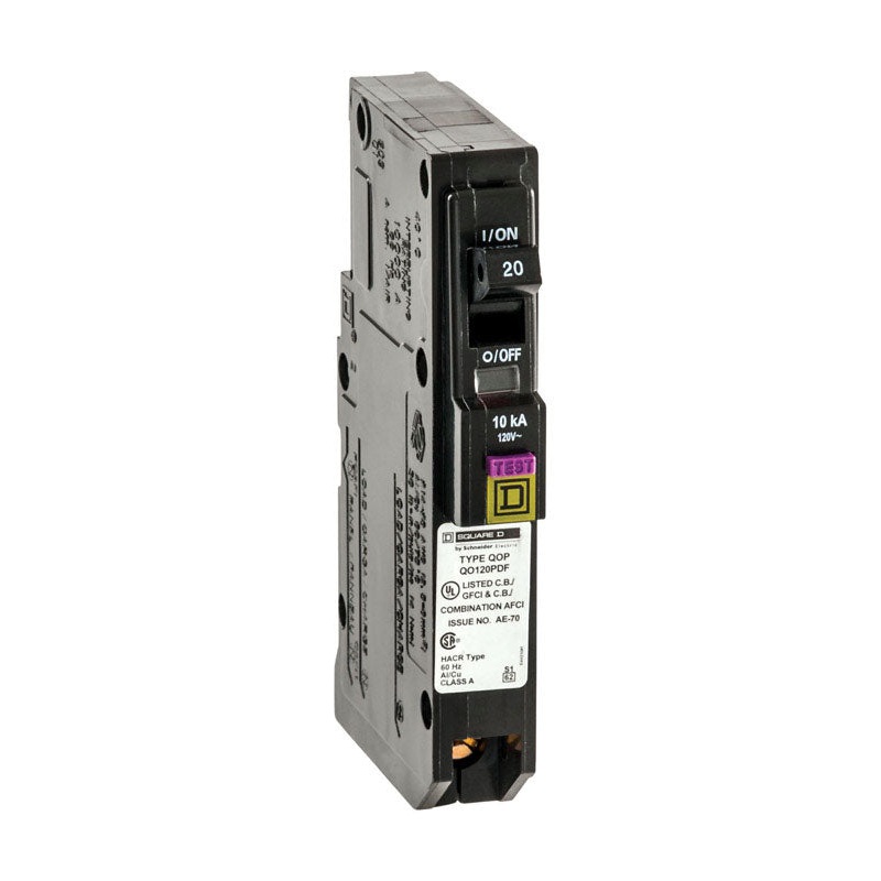 Square D QO Arc Fault and Ground Fault 20 amps Circuit Breaker