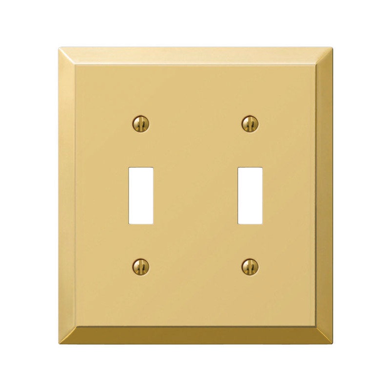 Amerelle 2 gang Polished Brass Stamped Steel Toggle Wall Plate 1 pk