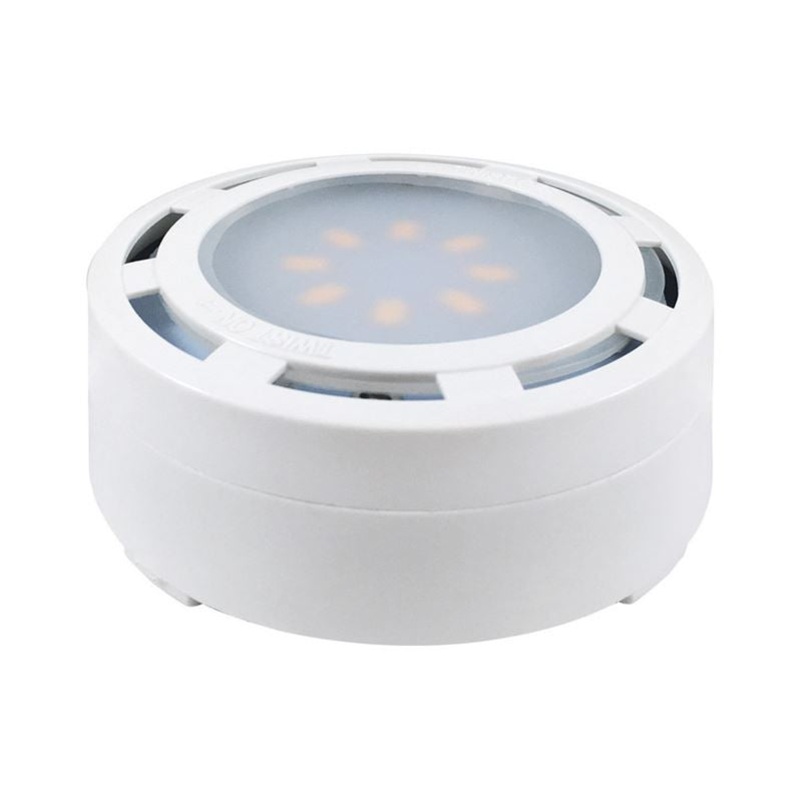 Amertac White Plug-In LED Puck Light Kit 3 pk
