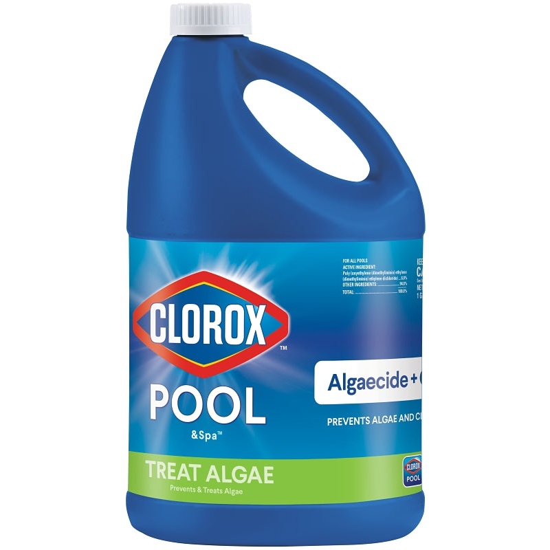 Clorox 42128CLX Algaecide and Clarifier, 128 oz, Liquid, Mild, Blue/Green, Pack of 4