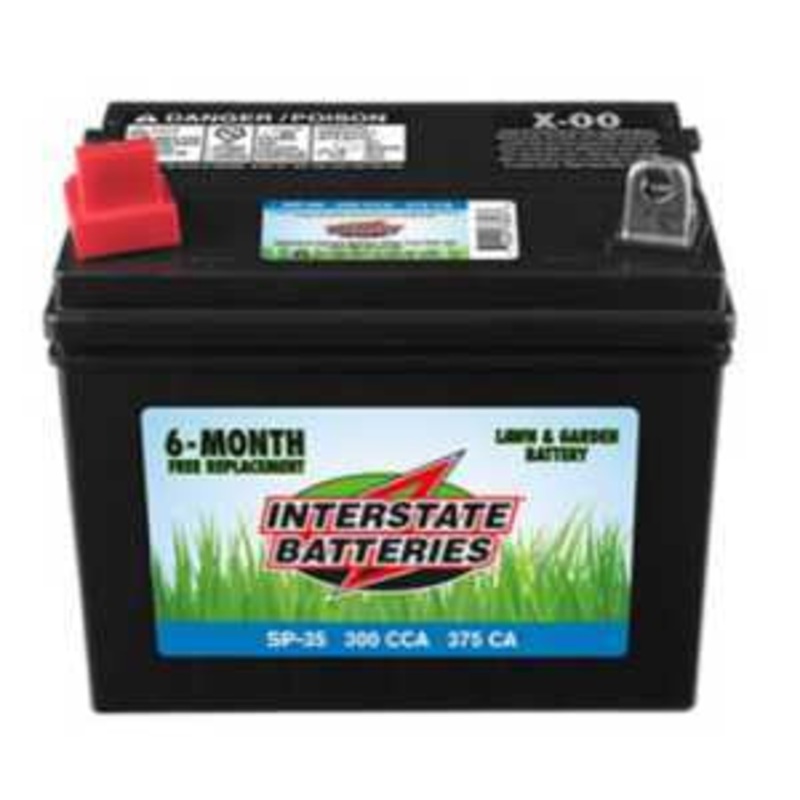Interstate Batteries SP-35 Lawn and Garden Battery, Lead-Acid, 7-3/4 x 5-3/16 x 7-1/4 in