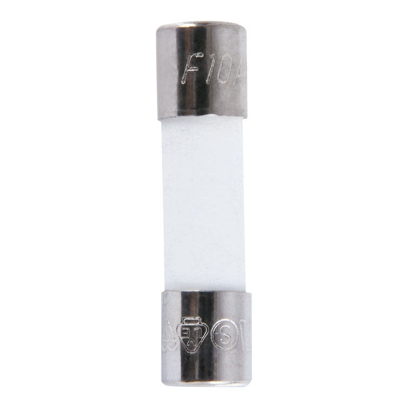 Jandorf Fast Acting Ceramic Fuse 10 amps 250 volts 5 mm Dia. x 20 mm L 2 pk For Max protection