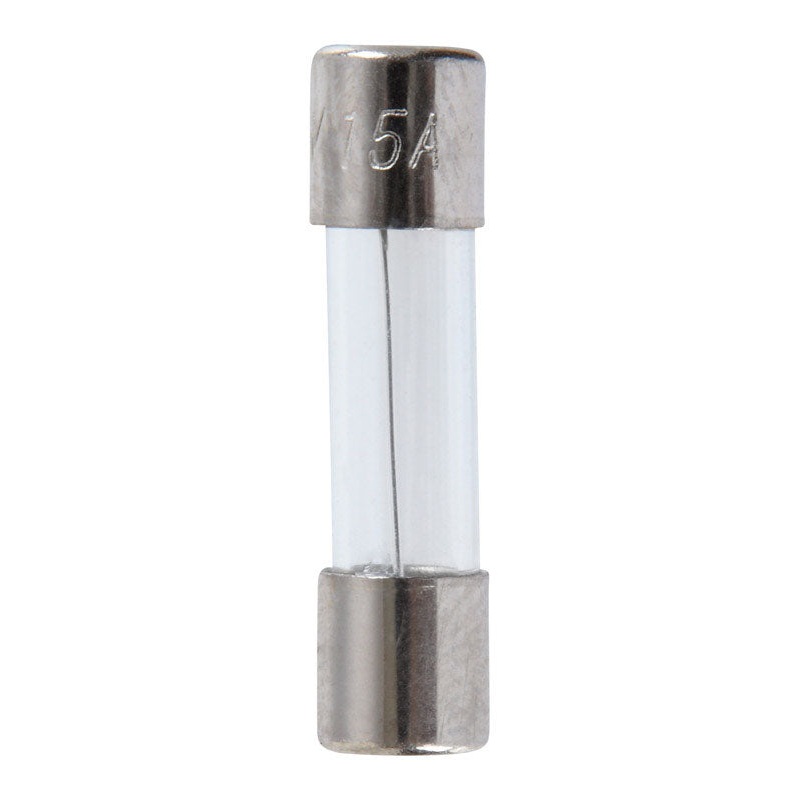 Jandorf Fast Acting Glass Fuse 15 amps 125 volts 5 mm Dia. x 20 mm L 2 pk For Max protection