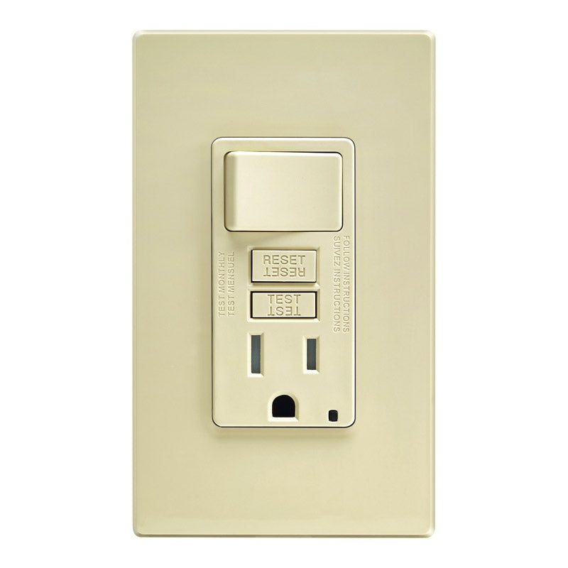 Leviton GFCI Receptacle 15 amps 5-15R 125 volts Ivory