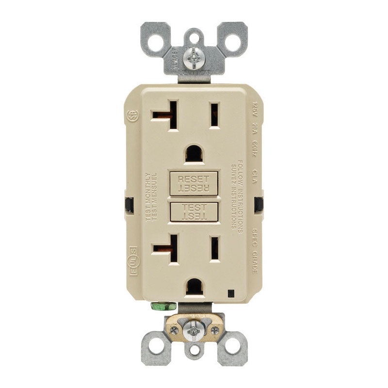 Leviton GFCI Receptacle 20 amps 5-20R 125 volts Ivory